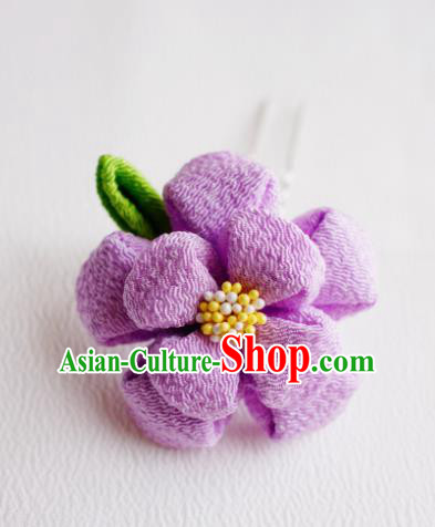 Asian Japan Traditional Geisha Purple Sakura Little Hairpins Japanese Kimono Hair Accessories for Women