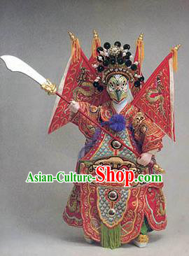 Chinese Traditional Beijing Opera General Marionette Puppets Handmade Puppet String Puppet Wooden Image Arts Collectibles