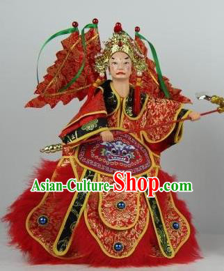 Traditional Chinese Red General Xue Pinggui Marionette Puppets Handmade Puppet String Puppet Wooden Image Arts Collectibles