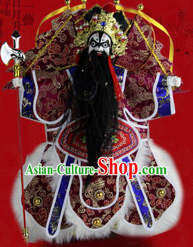 Traditional Chinese Wine General Marionette Puppets Handmade Puppet String Puppet Wooden Image Arts Collectibles