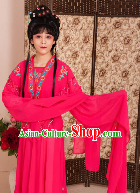 Handmade Traditional Chinese Beijing Opera Diva Rosy Dress Ancient Nobility Lady Costumes for Women