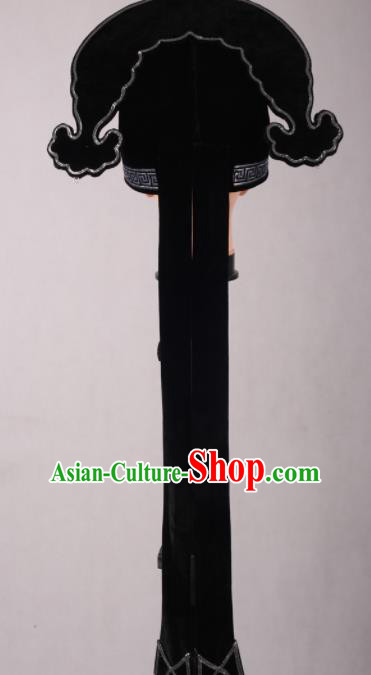 Traditional Chinese Shaoxing Opera Niche Black Hat Ancient Gifted Scholar Headwear for Men