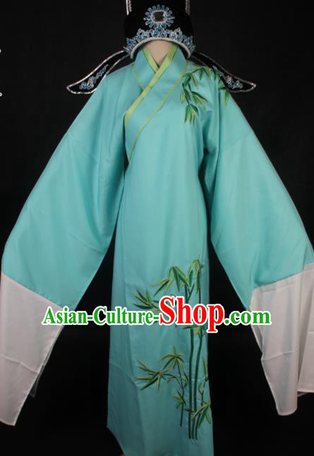 Traditional Chinese Shaoxing Opera Niche Blue Robe Ancient Gifted Scholar Embroidered Costume for Men