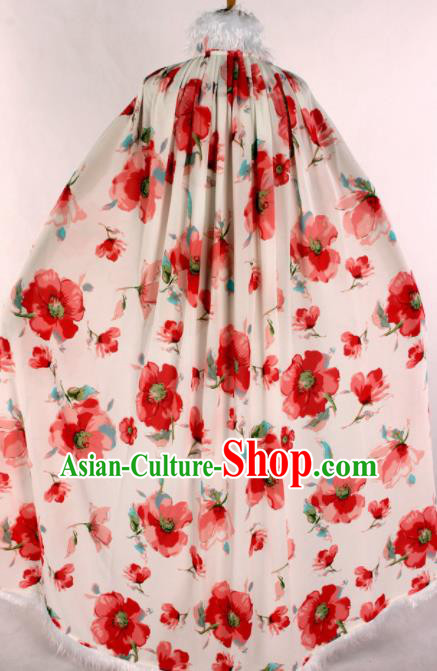 Chinese Traditional Shaoxing Opera Printing Cape Ancient Peking Opera Actress Costume for Women