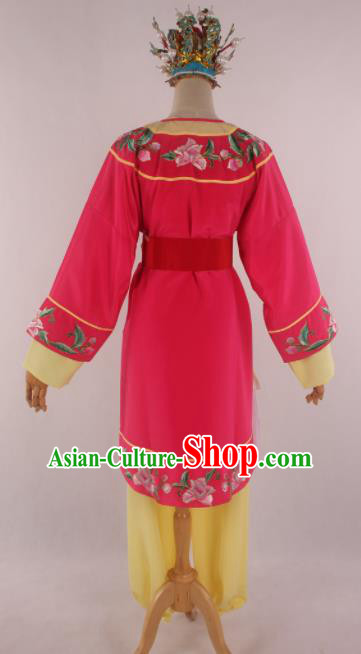 Traditional Chinese Shaoxing Opera Livehand Rosy Clothing Ancient Servant Costume for Men