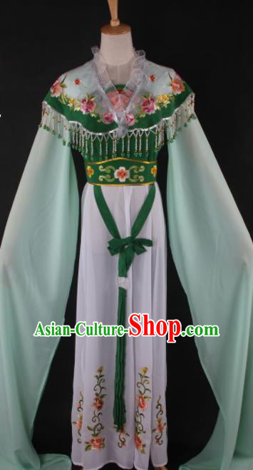 Professional Chinese Beijing Opera Peri Green Dress Ancient Traditional Peking Opera Diva Costume for Women