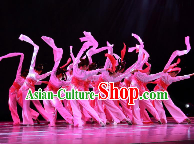 Traditional Chinese Classical Dance Tao Yao Costume Water Sleeve Dance Dress for Women