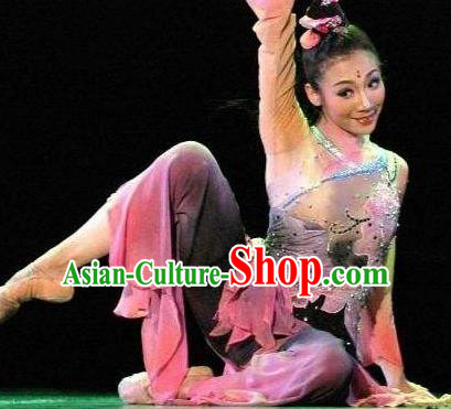 Traditional Chinese Classical Dance Ai Lian Shuo Costume Love Lotus Dance Dress for Women