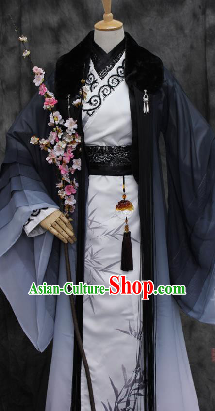Traditional Chinese Cosplay Swordsman Costume Ancient Royal Highness Hanfu Clothing for Men
