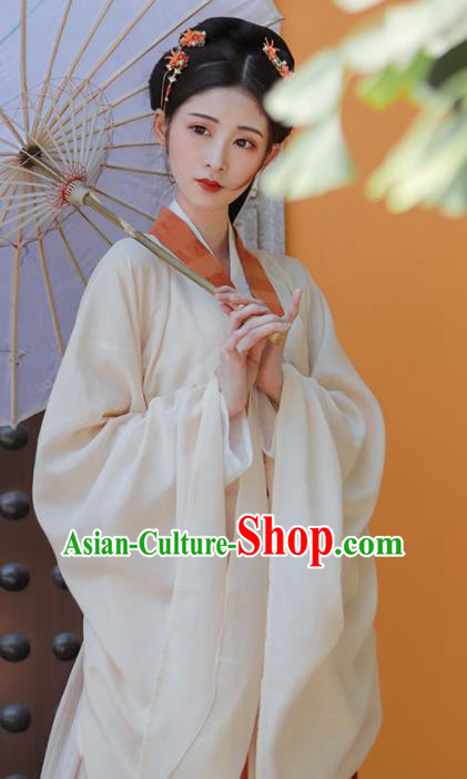 Traditional Chinese Jin Dynasty Palace Princess Historical Costume Ancient Court Maid Hanfu Dress for Women