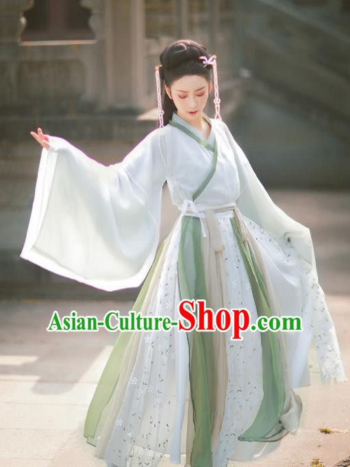 Traditional Chinese Jin Dynasty Palace Historical Costume Ancient Court Princess Hanfu Dress for Women