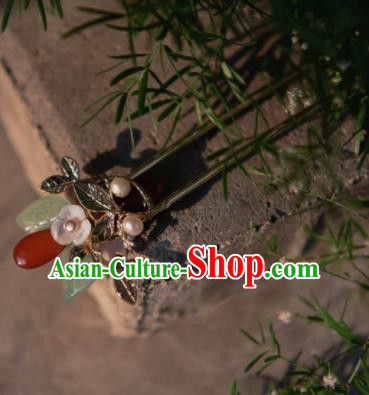 Chinese Ancient Princess Hair Accessories Traditional Hanfu Agate Hairpins for Women