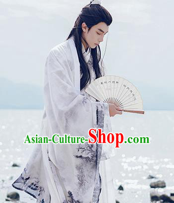 Traditional Chinese Jin Dynasty Nobility Childe Historical Costume Ancient Drama Swordsman Hanfu Clothing for Men
