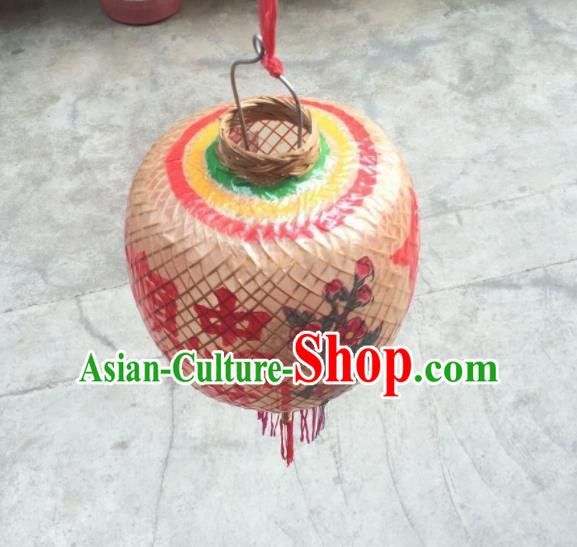 Chinese Traditional Bamboo Weaving Craft Lantern Handmade Dragon Pattern Palace Lanterns