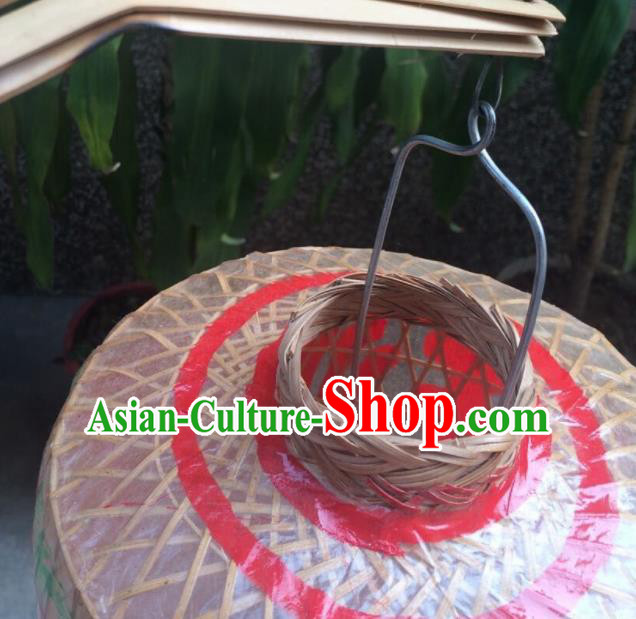 Chinese Traditional Hanging Lantern Handmade Bamboo Weaving Painting Palace Lanterns