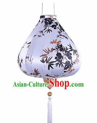 Chinese Traditional Silk Urceolate Hanging Lantern New Year Handmade Painting Bamboo Palace Lanterns