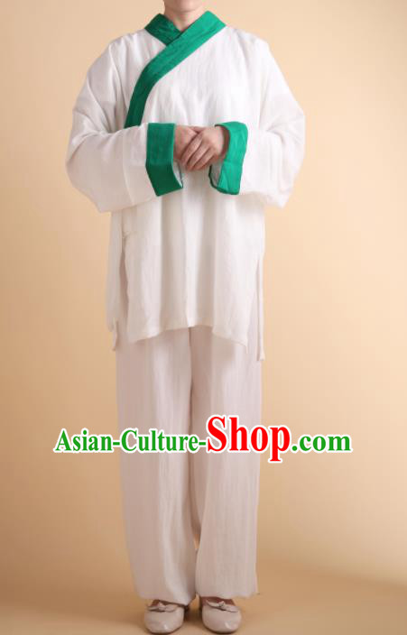 Chinese Traditional Martial Arts Kung Fu Blue Slant Opening Costumes Tai Chi Competition Clothing for Women