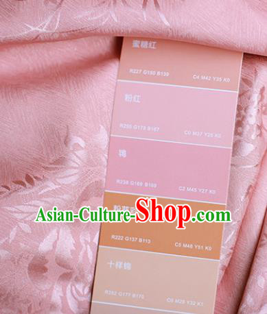Traditional Chinese Royal Peony Pattern Design Pink Brocade Silk Fabric Asian Satin Material