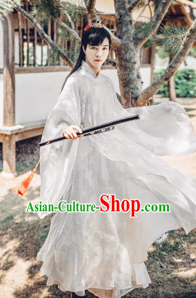 Traditional Chinese Ming Dynasty Childe Hanfu Clothing Ancient Prince Swordsman Replica Costumes for Men
