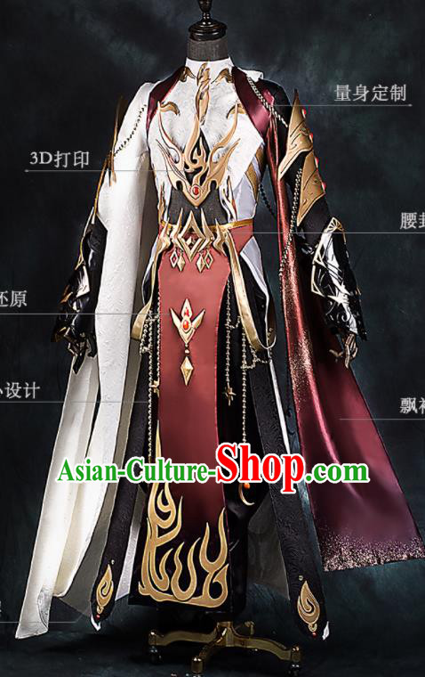 Chinese Ancient Drama Cosplay General Armor Knight Clothing Traditional Hanfu Swordsman Costume for Men