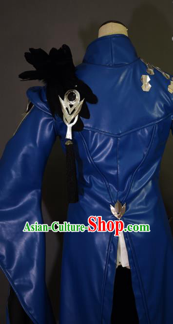 Chinese Ancient Cosplay Knight King Royalblue Clothing Traditional Hanfu Swordsman Costume for Men
