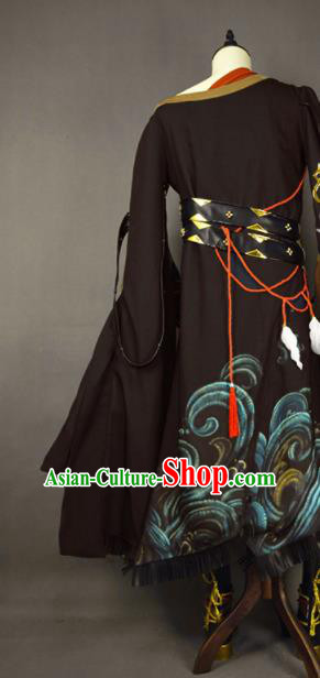 Chinese Ancient Cosplay Knight Beggar Clothing Traditional Hanfu Swordsman Costume for Men