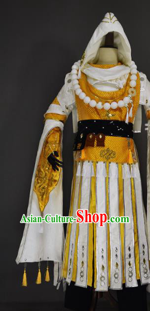Chinese Ancient Cosplay Monk Clothing Traditional Hanfu Swordsman Costume for Men