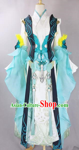 Chinese Ancient Cosplay Heroine Princess White Dress Traditional Hanfu Female Swordsman Costume for Women
