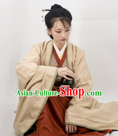Chinese Traditional Jin Dynasty Female Swordsman Replica Costumes Ancient Court Princess Hanfu Dress for Women