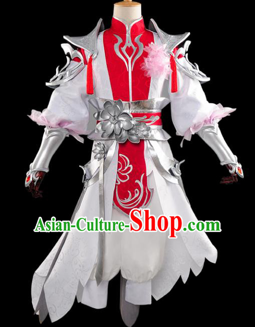 Chinese Ancient Drama Cosplay Young General Armor Knight Clothing Traditional Hanfu Swordsman Costume for Men