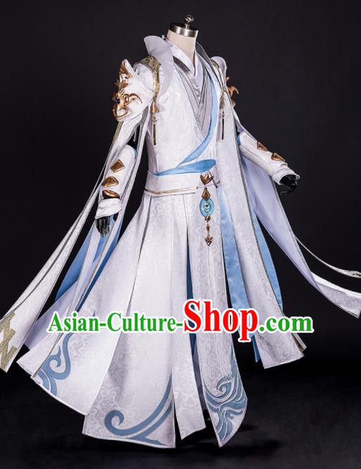 Chinese Ancient Drama Cosplay Royal Highness Young General Knight Clothing Traditional Hanfu Swordsman Costume for Men