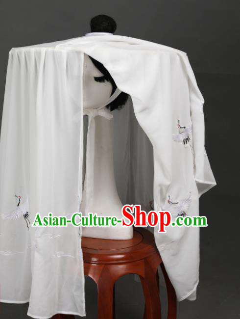 Chinese Ancient Cosplay Hanfu Bamboo Hat Traditional Handmade Swordsman White Veil Hat for Women
