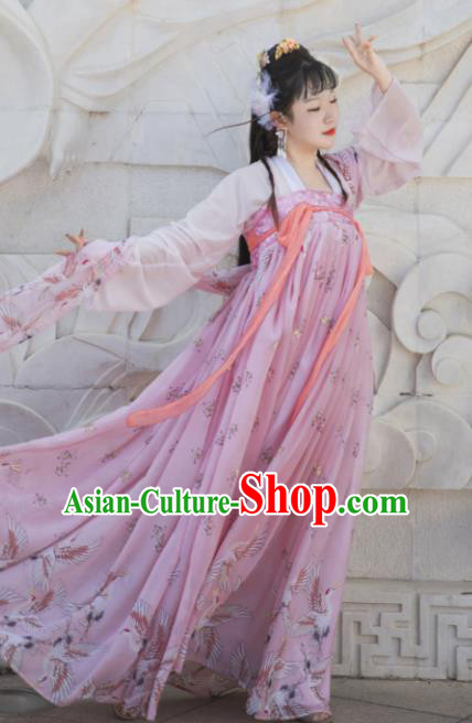 Chinese Ancient Cosplay Game Fairy Pink Dress Traditional Hanfu Princess Swordsman Costume for Women