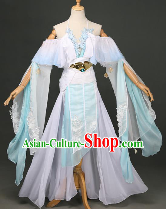Chinese Ancient Cosplay Fairy Swordsman Dress Traditional Hanfu Princess Costume for Women