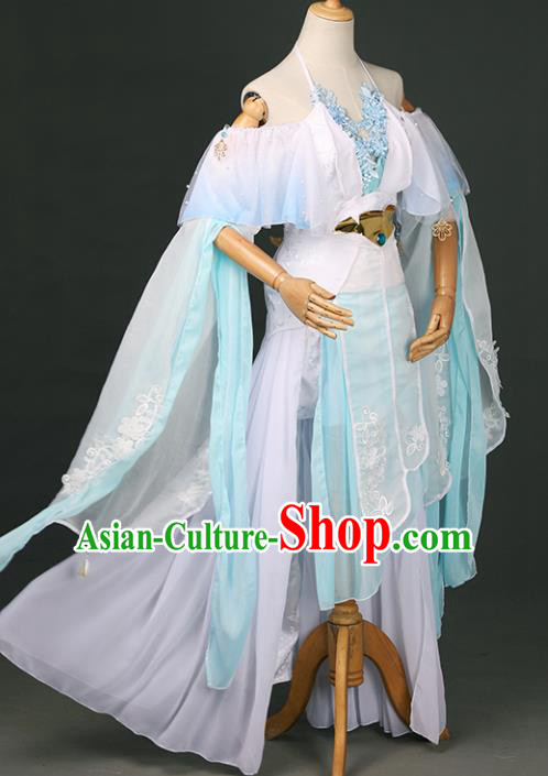 Chinese Ancient Cosplay Fairy Swordsman Dress Traditional Hanfu Princess Costume for Women