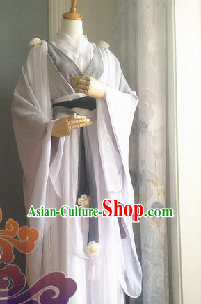 Traditional Chinese Cosplay Female Assassin White Dress Ancient Court Lady Swordswoman Wedding Costume for Women
