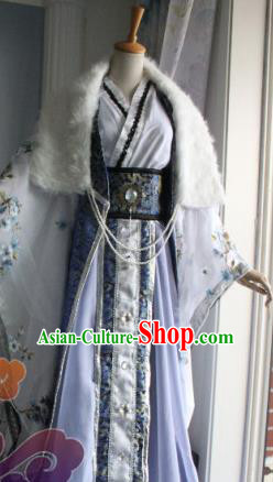 Custom Chinese Ancient Royal Prince Nobility Childe Lilac Clothing Traditional Cosplay Swordsman Costume for Men