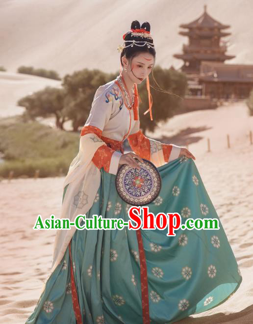 Chinese Ancient Tang Dynasty Court Lady Hanfu Dress Traditional Dunhuang Flying Apsaras Dance Costumes for Women