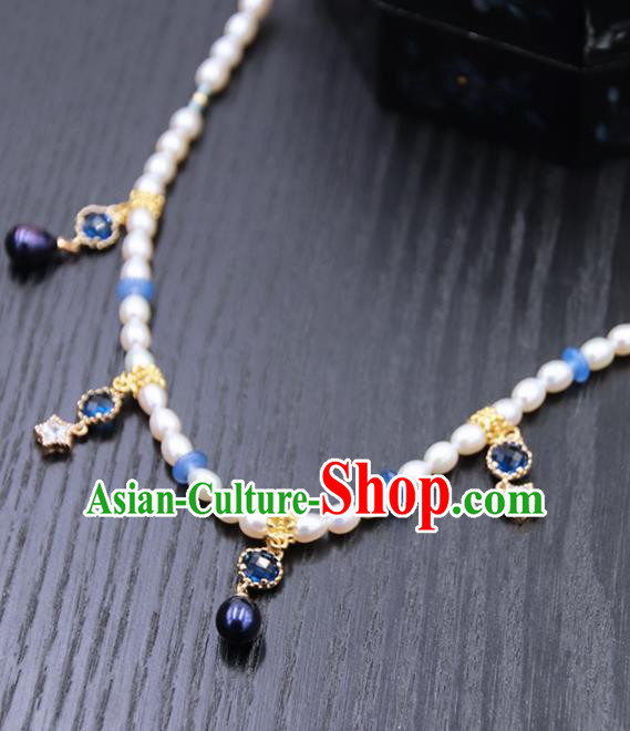 Chinese Ancient Court Necklace Traditional Princess Hanfu Wedding Pearls Accessories for Women