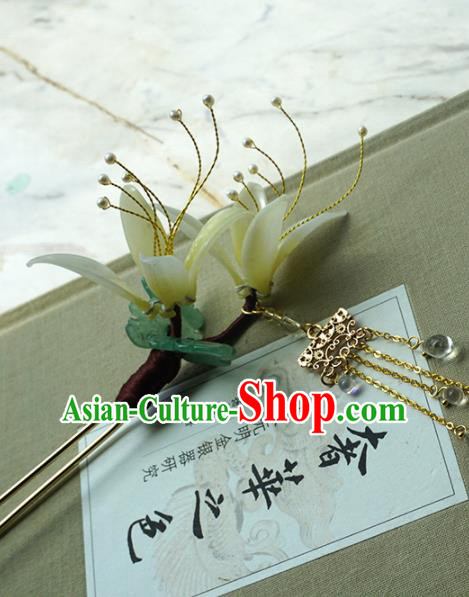 Chinese Ancient Princess Honeysuckle Hairpins Traditional Handmade Hanfu Hair Accessories for Women