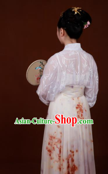 Traditional Chinese Song Dynasty White Hanfu Dress Ancient Drama Aristocratic Dowager Replica Costumes for Women