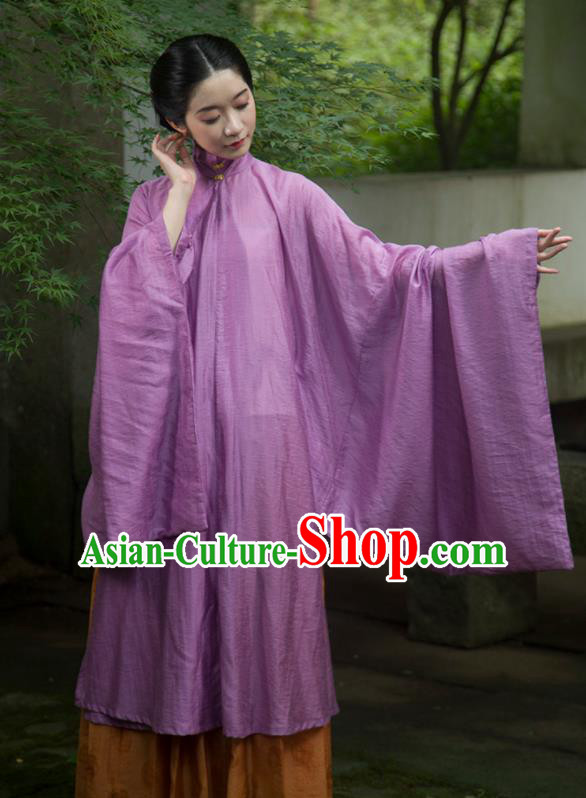 Traditional Chinese Ming Dynasty Palace Lady Purple Long Gown Ancient Drama Princess Replica Costumes for Women