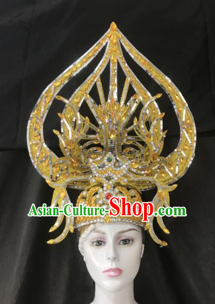Customized Halloween Carnival Stage Show Giant Hair Accessories Brazil Parade Samba Dance Headpiece for Women