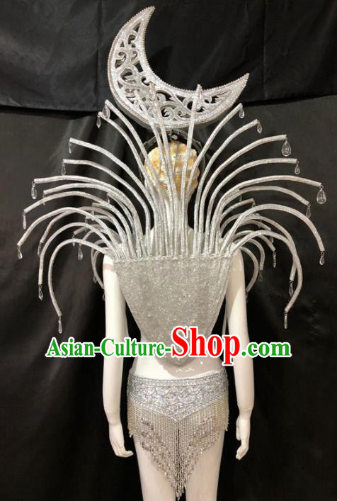 Customized Halloween Samba Dance Costumes Brazil Parade Giant Backboard and Headpiece for Women