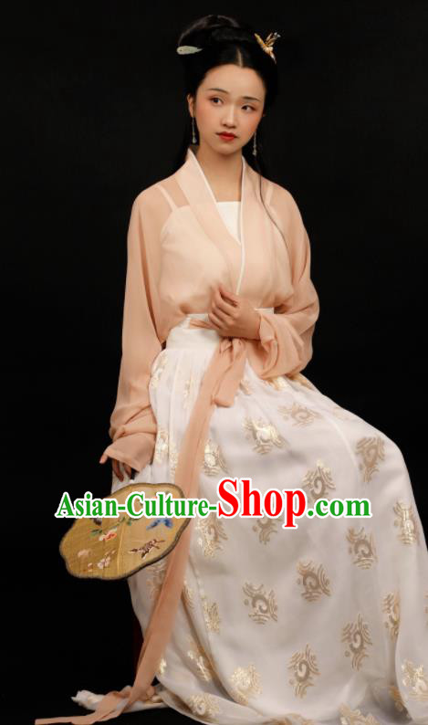 Traditional Chinese Song Dynasty Aristocratic Mistress Hanfu Dress Ancient Drama Nobility Lady Replica Costumes for Women