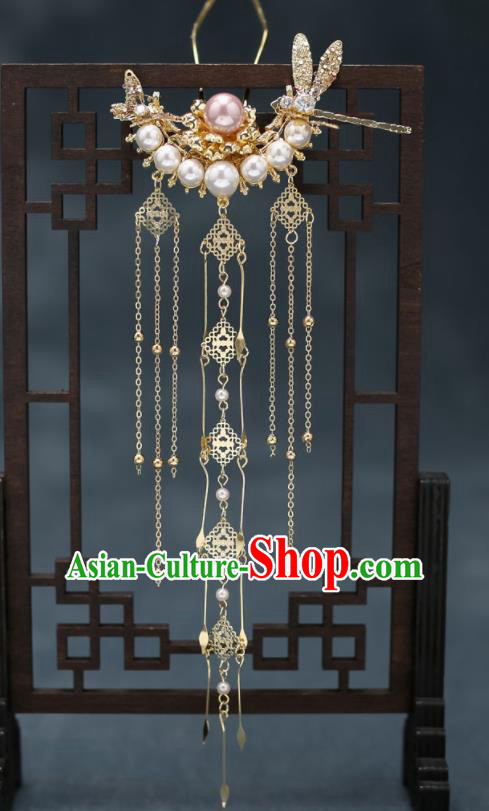 Top Chinese Traditional Golden Hair Comb Wedding Bride Handmade Hairpins Hair Accessories Complete Set