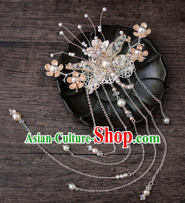 Top Chinese Traditional Pearls Dragonfly Hair Claw Handmade Hanfu Hairpins Hair Accessories for Women