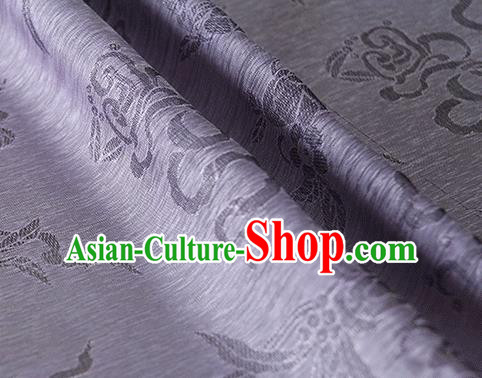 Asian Chinese Traditional Auspicious Pattern Design Lilac Brocade China Hanfu Silk Fabric Material