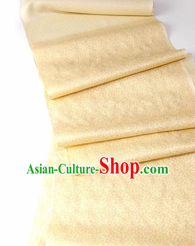 Asian Chinese Traditional Embroidered Pattern Design Yellow Silk Fabric China Hanfu Silk Material