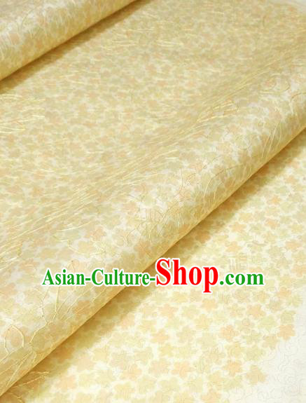 Asian Chinese Traditional Embroidered Pattern Design Yellow Silk Fabric China Hanfu Silk Material
